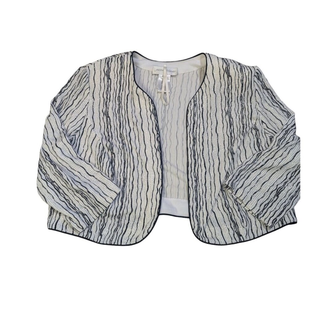 Jeanne Alexander Crop Jacket Womens Sz 22W Sequined Glam NYE Special Occasions